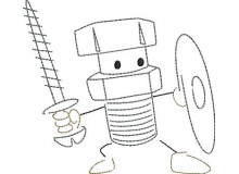 Stickserie - Ritter Schraube Doodle 4